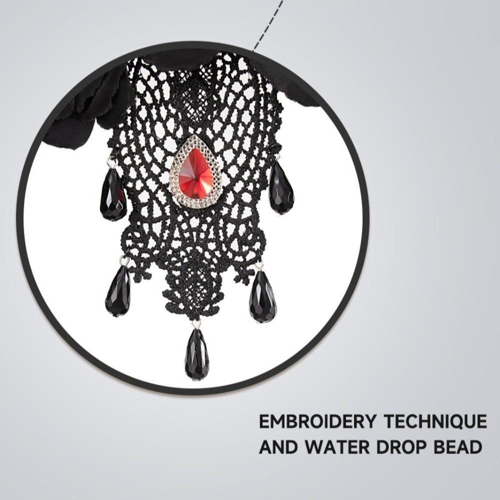 Rhinestone Halloween Headband Gothic Bride Hairband Headdress Veil Headband  Party