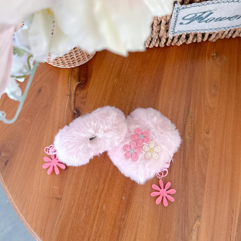 Plush Flower for Airpods4 Apple Bluetooth 2/3 Generation Airpodspro2 Earphone Cover Female Cartoon Cute