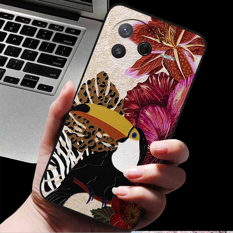 For Xiaomi Poco F7 Pro/ Poco F7 Ultra 3D Relief Embossed Retro Silicone Back Cover Case for Poco F7 Pro 5G Emboss Funda F7 Ultra