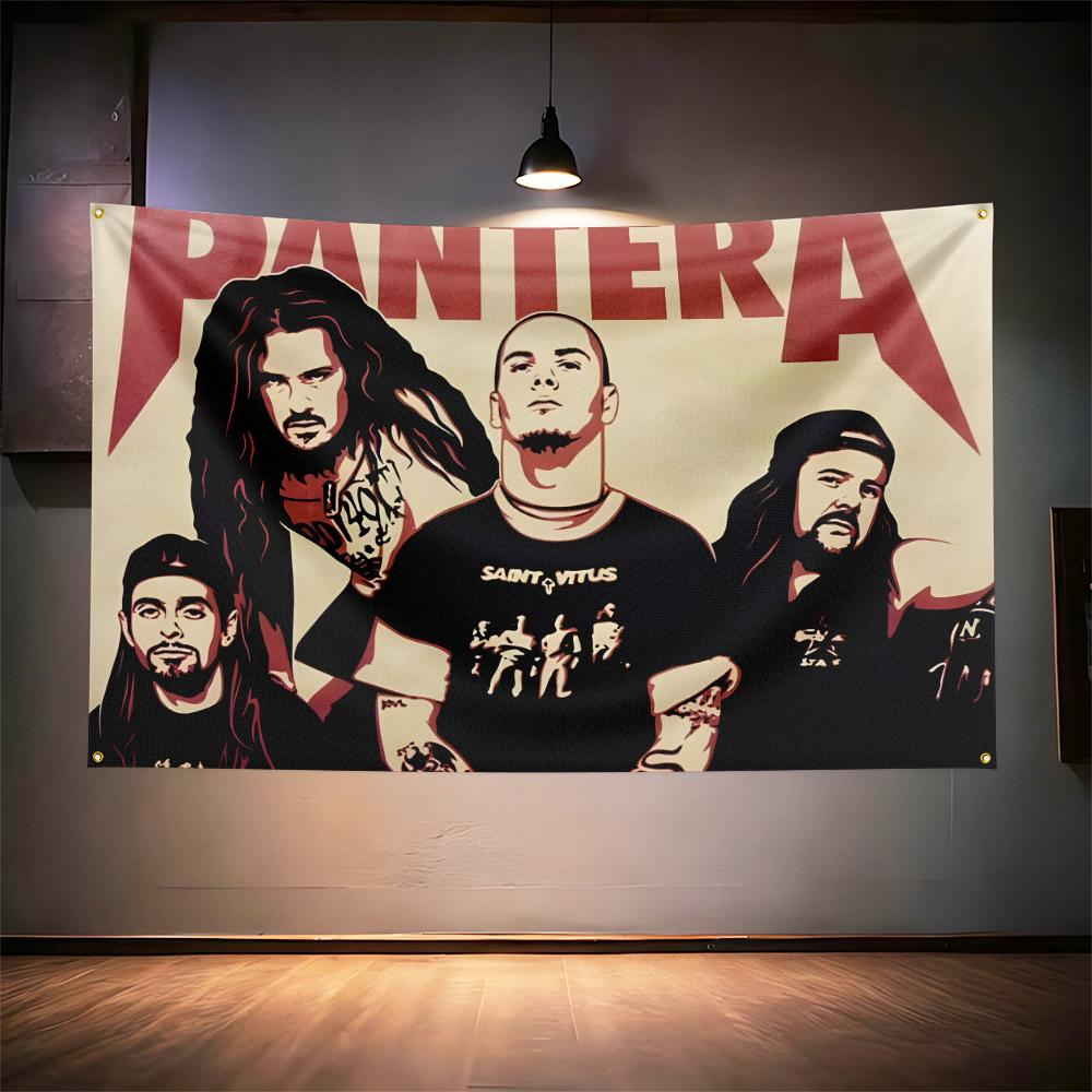 Rock Music Flag 3x5ft For Pantera Band Fans Banner Hd Print Brass Grommet Garage Bedroom Living Room Dorm Wall Decor Tapestry