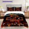 Metal Wings Cross Symbolism Bedding (1 * Duvet Cover + 2 * Pillowcase, Without Core) 2D Flat Duvet Cover and Pillowcase Bedding Set