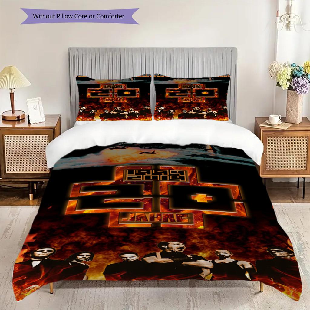 Metal Wings Cross Symbolism Bedding (1 * Duvet Cover + 2 * Pillowcase, Without Core) 2D Flat Duvet Cover and Pillowcase Bedding Set