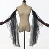 Luvas Longas de Tule Vitorianas Femininas Góticas Preto/Branco Chiffon Mangas Removíveis Vampiros Bruxa Fantasia Cosplay Presentes