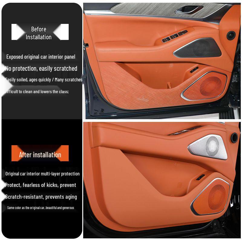 Blue Mountain Car Door Kick-Proof Mat - Orange, Passenger Side 23-25 Wey Interior Decoration