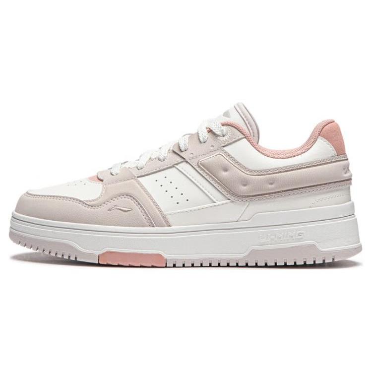 New LiNing Tianji 2.0 Anti-Slip Wear-Resistant Low-Top Skateboard Shoes Women's Pink White AGCU192-3