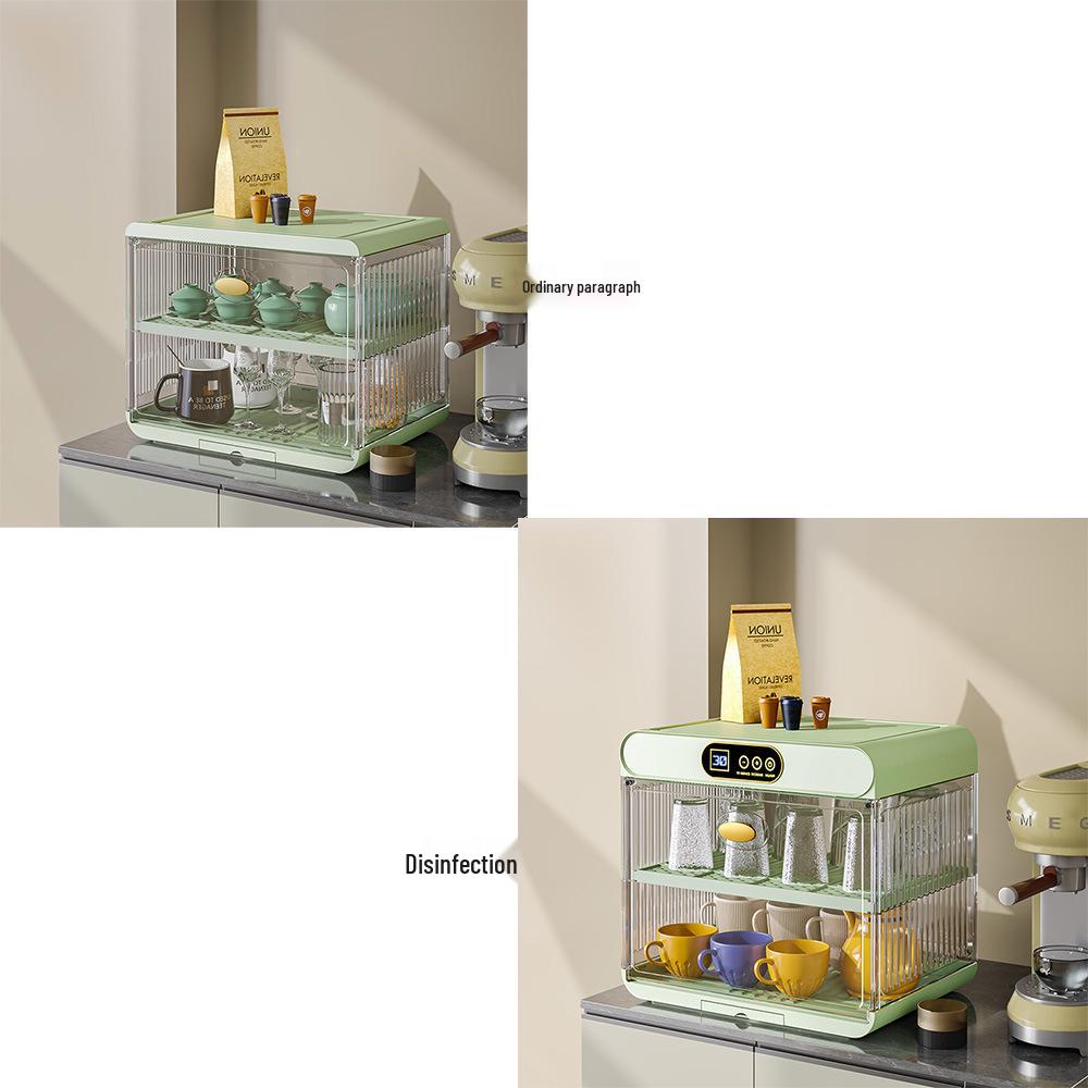 Foldable Dustproof Tea Cup Storage Shelf & Cabinet Regular зелёный