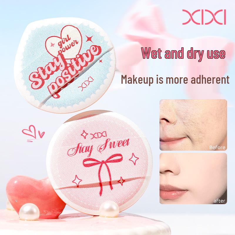 XIXI Doppelt verwendbarer erweiterbarer Make-up-Schwamm, 2er-Pack - Runder Wassertropfen Make-up-Schwamm