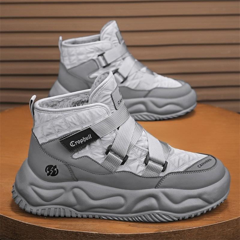 Vintersnöskor för män Håll värmen Bomullsskor Utomhus vandringsskor Plysch Varm Hög Ankel Boot Man Sneakers