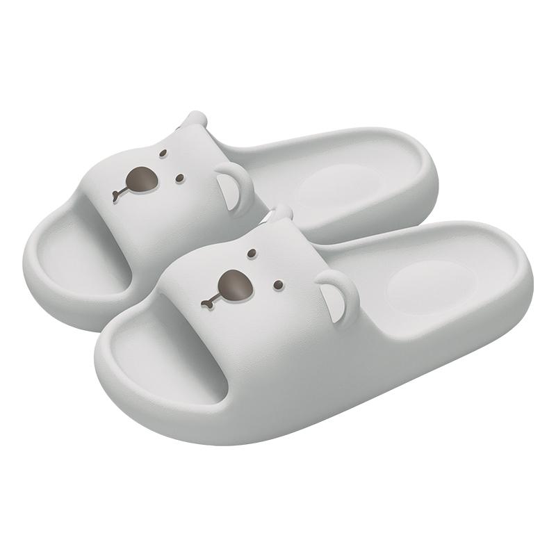 Cute Bear Women Home slippers Thick Bottom Soft Beach Slides Fashion Comfortable Non-slip Slippers Cartoon Lightweight Men Bathroom Slippers