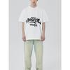 T-shirt blanc oversize avec imprimé graffiti 'Pensée positive' pour un style streetwear décontracté