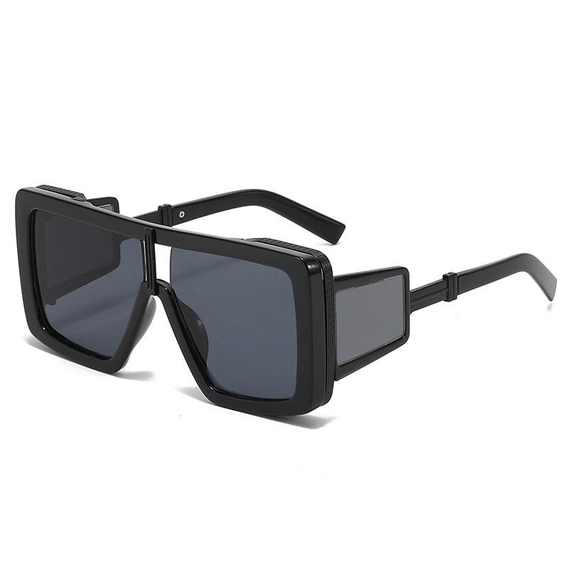 New Luxury Retro Leopard Gradient One Piece Women Sunglasses Double Beam Design Rock Punk Style Men Sun Glasses Uv400