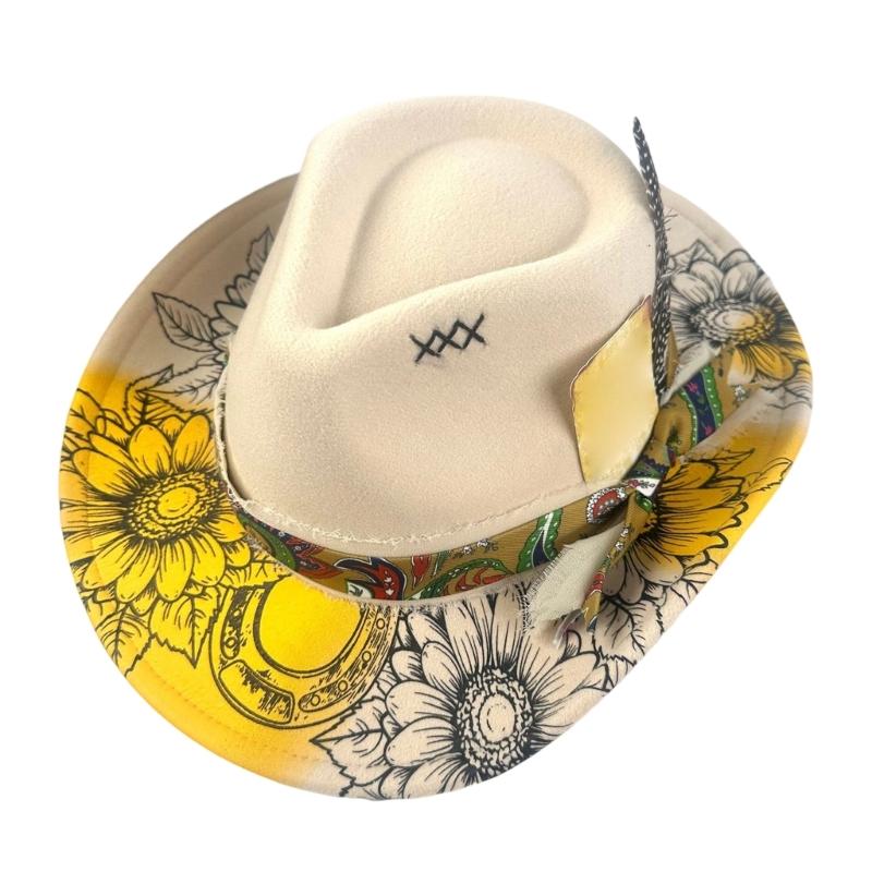 Vintage Styles Felts Cowgirls Hat Ribbon Band Detail Unisex Design Spring Autumn Fashion Accessories