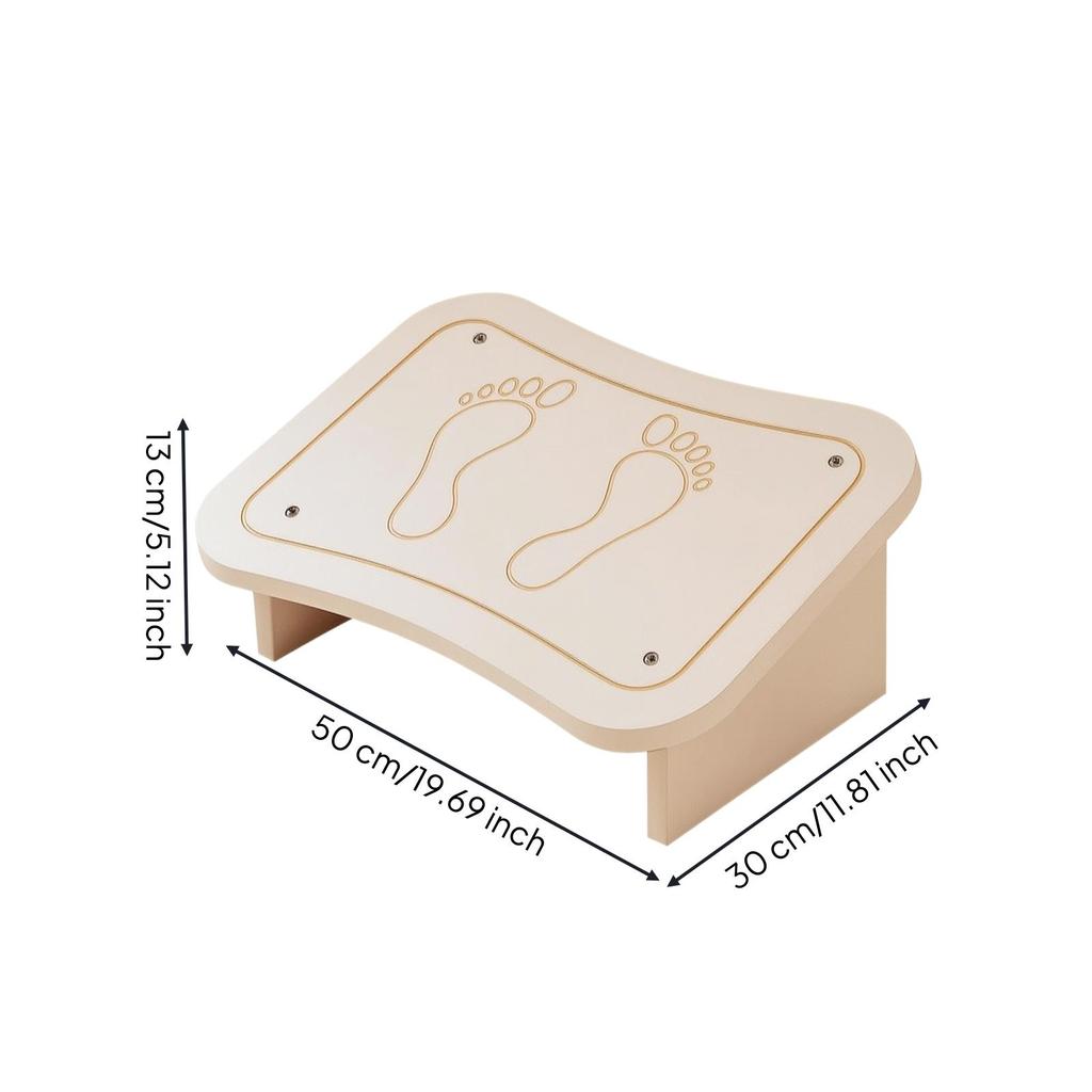 Wooden Footrest Stool Stable LowProfile Foot with FootShaped Top Supportive
