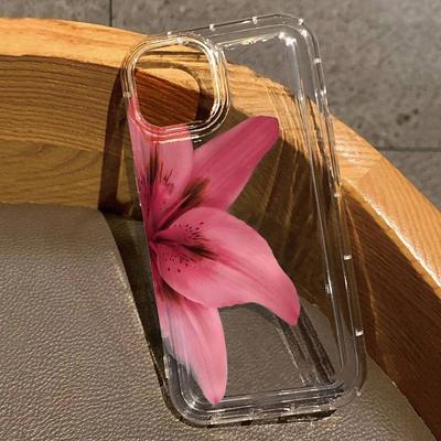 Realistischer Lilienblumen-Druck Klare Handyhülle Für iPhone 16E 16 15 14 13 12 11 Pro Max XS XR X 7 8 15 16 Plus SE Stoßfeste Hülle