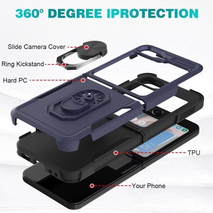 Coque pour Samsung Galaxy Z Flip 6 - Protection Renforcée Antichoc Anti-Rayures Bleu Marine