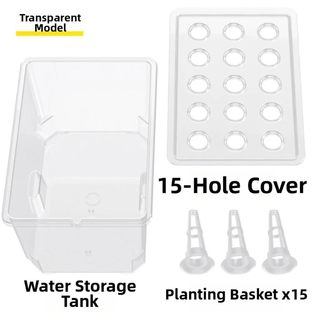 

Indoor Herb Garden 15-hole System 15 Holes Plastic Construction Root Growth Monitoring Indoor Gardening System прозорий