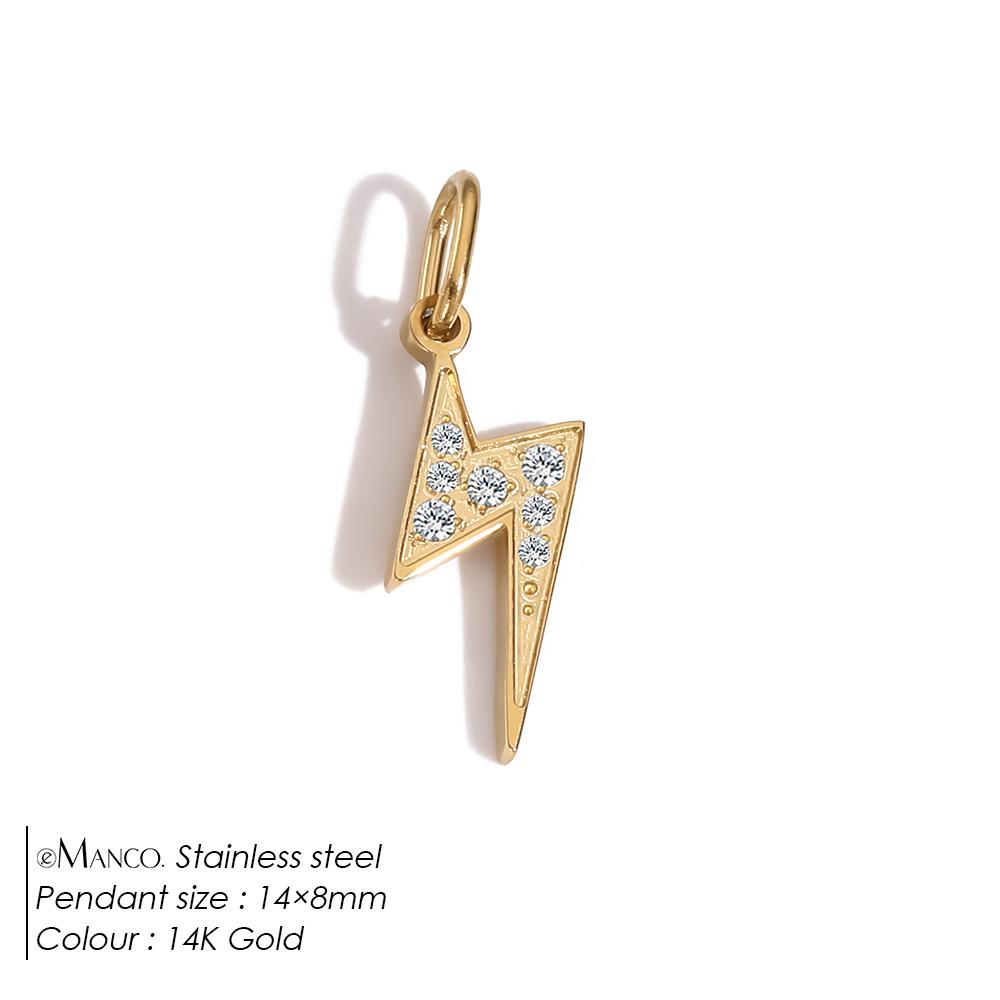 eManco Stainless Steel Sun Star Charm Gold-plated DIY Earrings Necklace Maker Accessories Women's Fashion Jewelry
