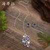 New Enamel Geometric Petal Stud Earrings Pendant Set, Women's Fashion High-end Flower Necklace