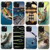 Carp Fish Fishing Rod Hook Phone Case For iPhone 17 Air 11 13 Mini 14 15 Plus 16 12 Pro Max 16E SE 7 8 Pattern Soft TPU Back Cov