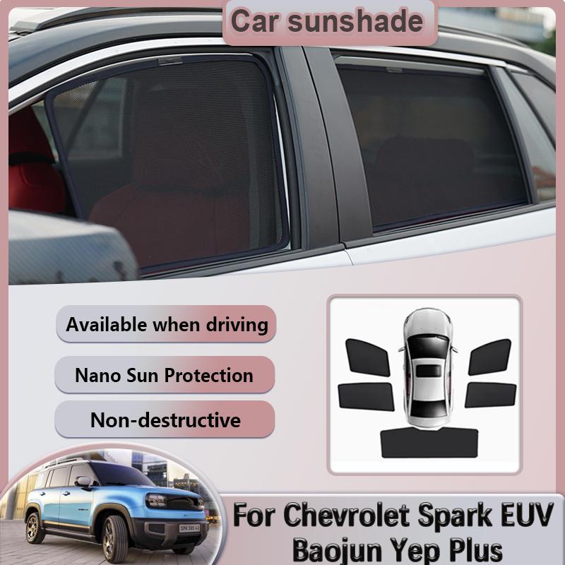 Car Mesh Sunshade For Chevrolet Spark EUV Baojun Yep Plus 2025 2026 Magnetic Window Sun Visor Curtains Stickers Auto Accessories