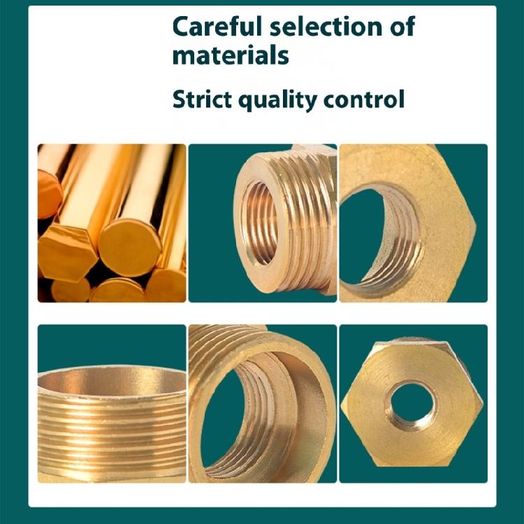 Corrosion Resistant Brass Air System Reducers Direct Diameter Conversion Hexagonal Socket Threaded Pipe Fitting