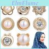 Closure 8 Magnetic Pin Pcs Buttons Hijab Magnet Pins No Sew Brooch Button Pins For Veil Weights Fake Shirt Magnetic Pins