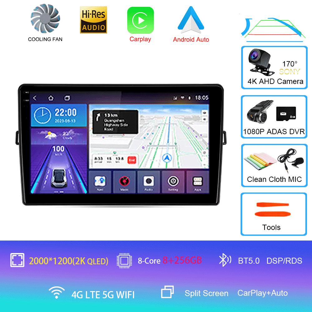 Car Radio Android 14 For Toyota Auris E150 2006 2007 2008 2009 2010 2011 2012 Multimedia Stereo Player Wireless Auto Carplay DVD