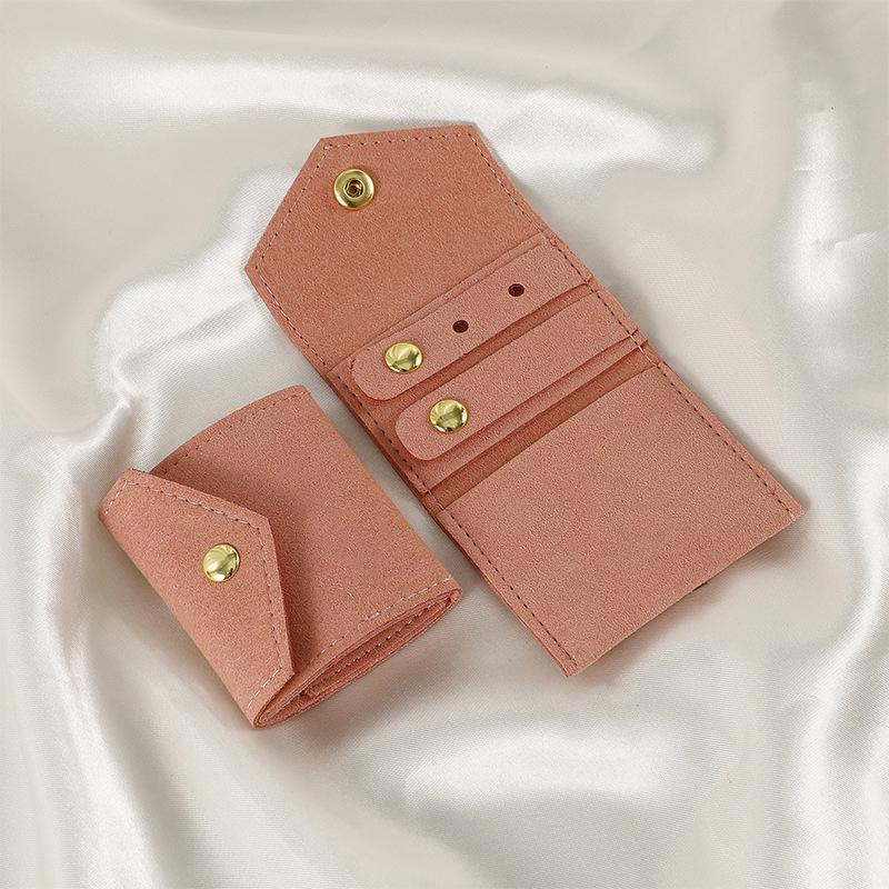 

Креативная сумка из микрофибры для украшений и макияжа – Портативное, складное хранилище для серег, ожерелий и колец 14×6 cm розовый