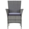 9 Piece Garden Dining Set with Cushions Poly Rattan Gray