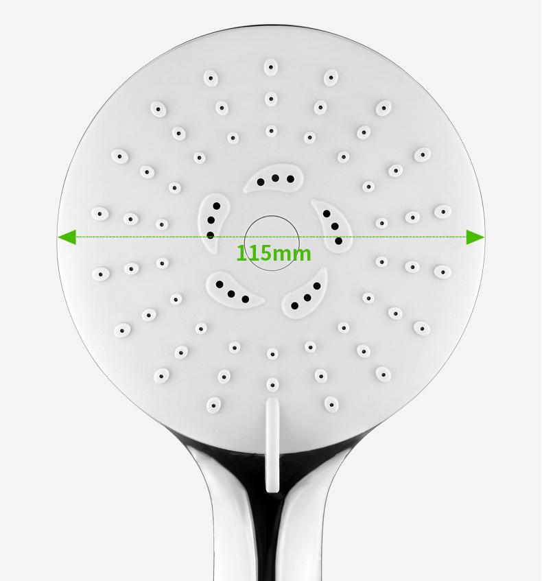Modern ABS Chrome Bathroom Water Pressurized Spa Handheld Shower Head with Pause Switch Wall Mounting 3-Year Warranty