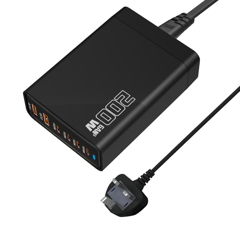 200W GaN Multi-Port Charger, 100W PD Fast Charging for DJI Drones, Universal Multi-Function Fast Charge Adapter.