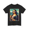 Mona Lisa Sunglasses Tee, Boba Coffee Shirt, Artistic Graphic T-shirt, Cultural