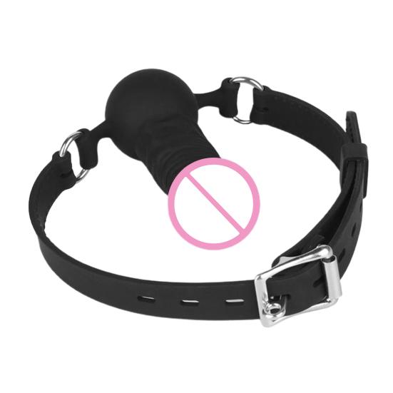Odolná hračka s míčkem Gag Bezpečné jemné zpracování Black Gag Mouth Ball Bondage Dildo pro páry