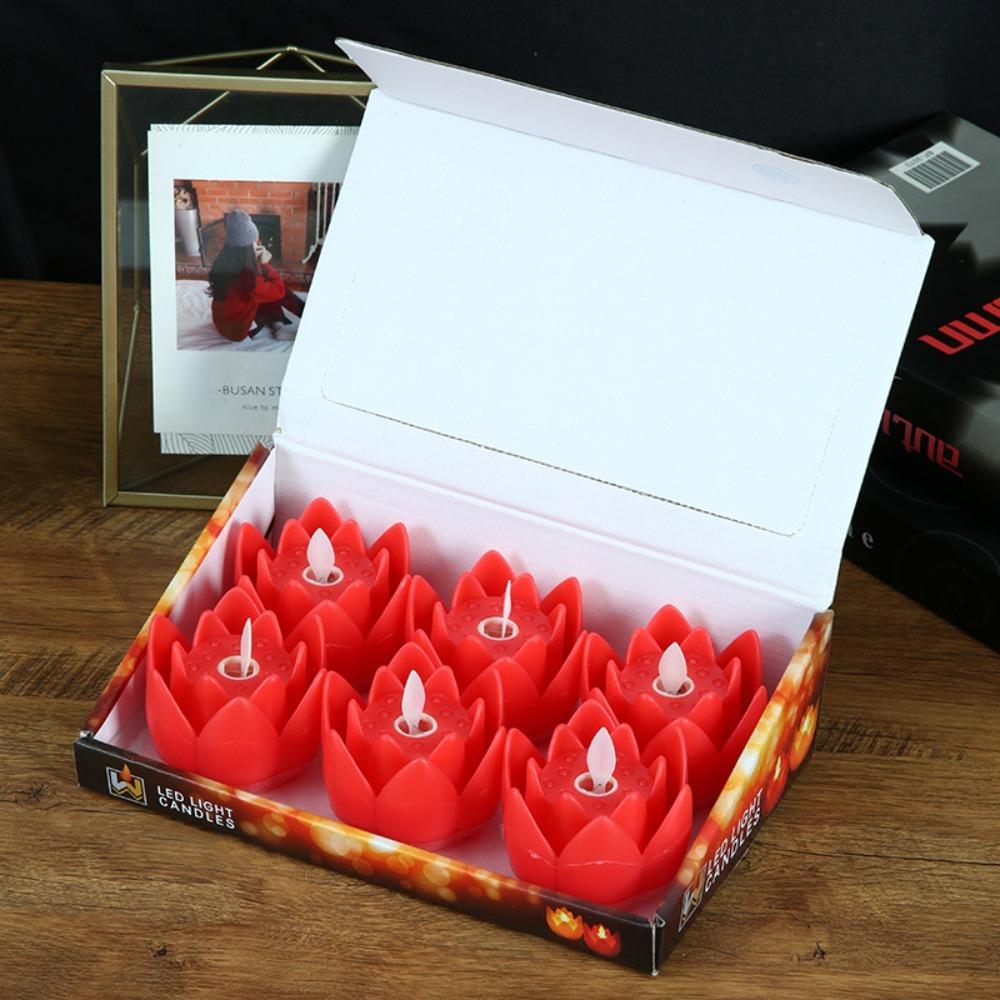 Festival Decoration Led Electronic Lamp Lotus Candle Lamp Buddhist Hall Lanterns Wishing Lamp