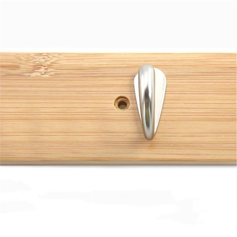 ABBP-Bamboo Wall Hooks Set - 4 Wooden Hooks For Clothes, Kitchen & Bathroom, Home Decor Hanger Hooks