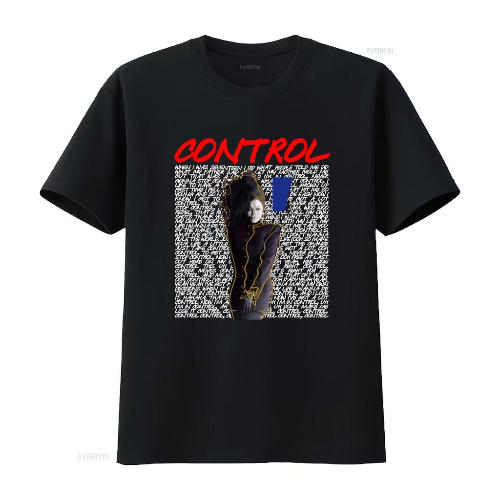 Janet Jackson Control Lyric Porträt T-Shirt vintage gewaschen lässig vielseitig bequem dehnbar Designer-Kleidung Streetwear