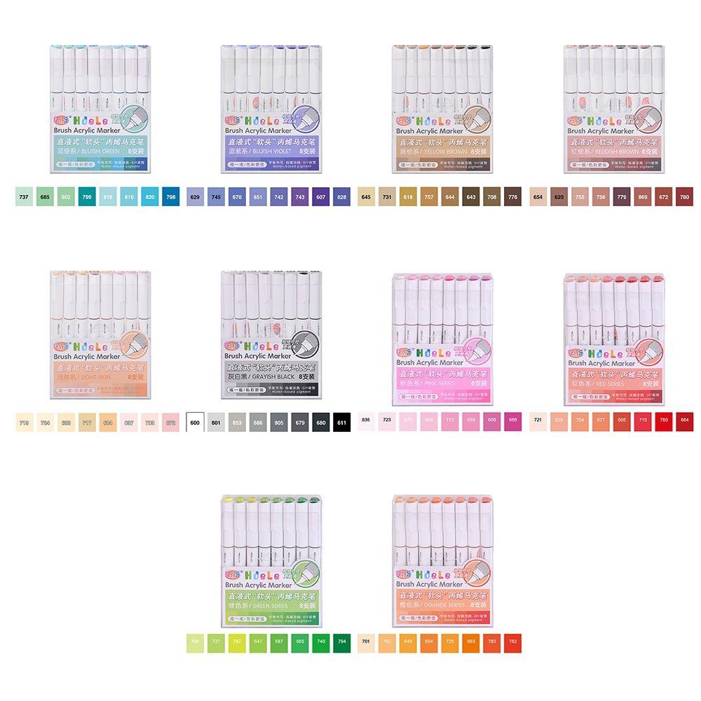 Quick-Drying Acrylic Marker Pen Softhead Art Watercolor Pen Straight Liquid Marker  Calligraphy