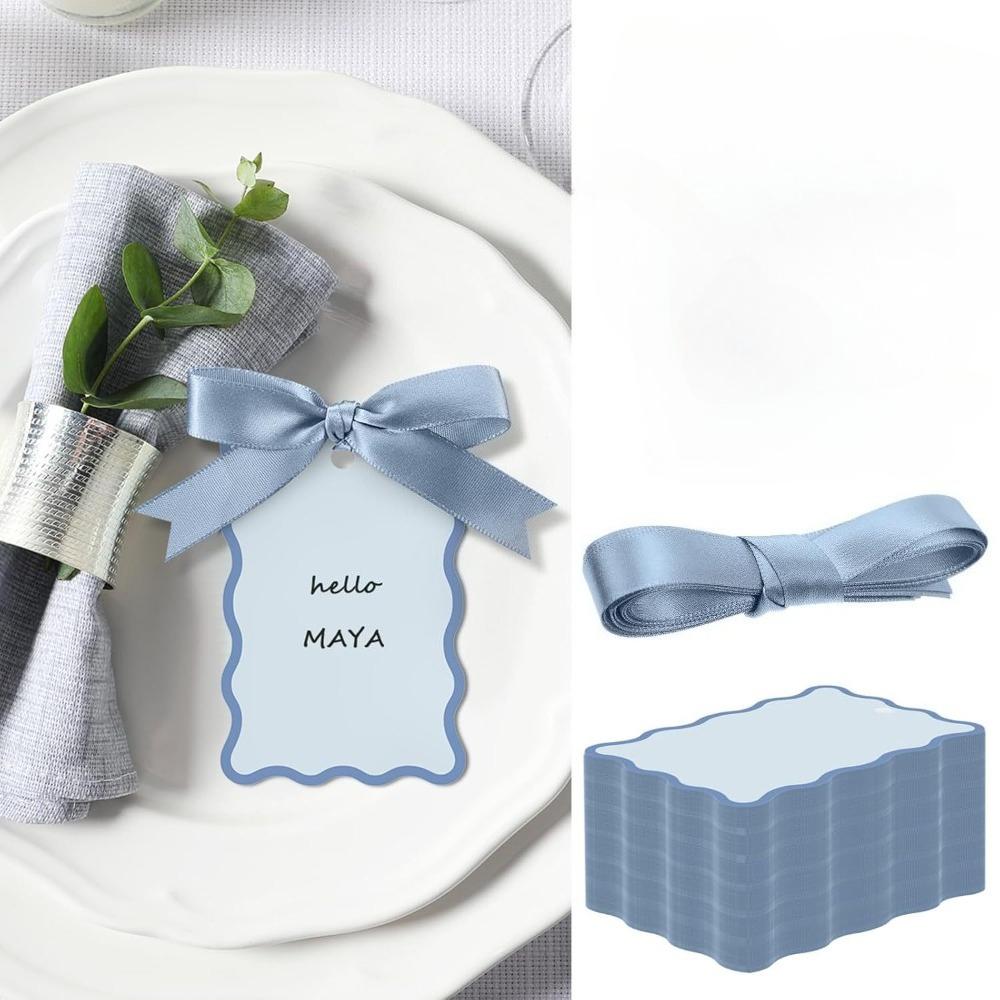 20/50/100pcs DIY Pink Label Card Handwritten Party Gift Card Birthday Gift Card with Ribbon Restaurant Business Thank You Card