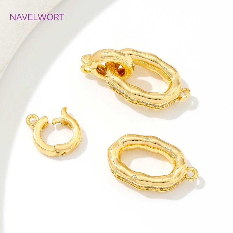 Fasteners For Bracelets Lock 18K Gold Plated Brass Inlaid Zircon Pearl Clasps Connector For Jewelry Making,Supplies For Jewelry