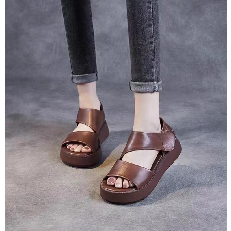 Nouvelles sandales à plateforme et velcro pour femmes