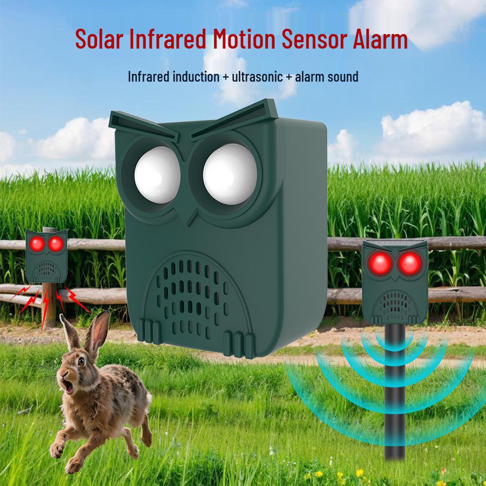 Solarbetriebener Tiervertreiber mit Infrarotsensor und Lichtalarm für Bauernhöfe und Obstplantagen