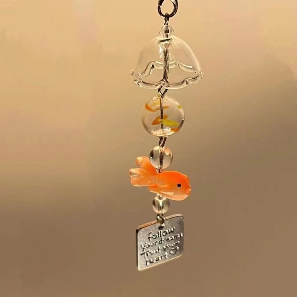 1 stk. Lykkebringende Retro Japansk Vindklokke Telefonpynt Søt Frukt Eple Scrapbook Anheng Søt Telefonstropp Telefontilbehør