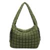 Geplooide Wolk Tas Dames Tas Enkele Schouder Crossbody Dubbelzijdig Trekkoord Grote Capaciteit Donskatoen Kleding Tote Tas