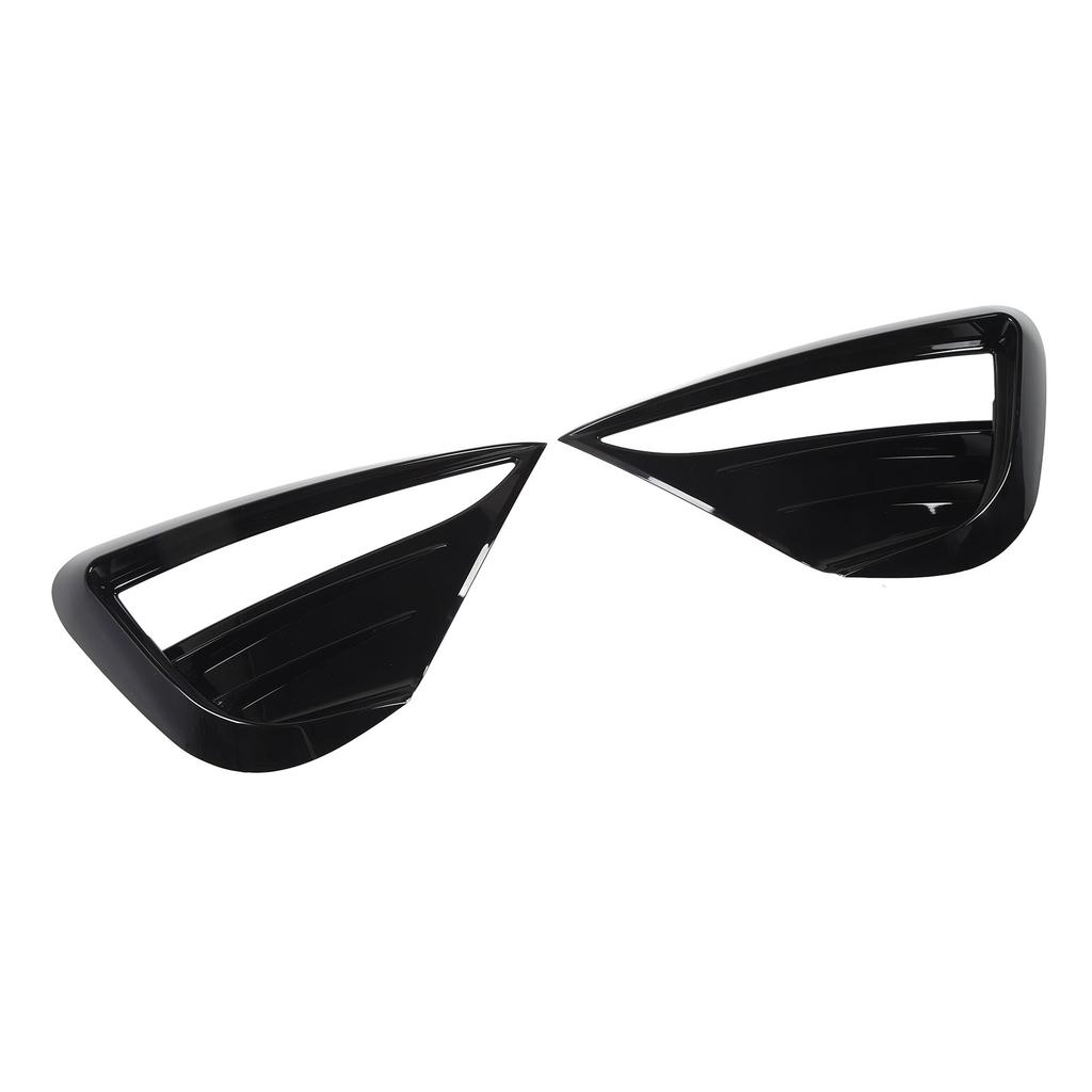 2Pcs Car Fog Light Cover Glossy Black Front Fog Lamp Eyebrow Trim Replacement For Tesla Model Y 2019 to 2023