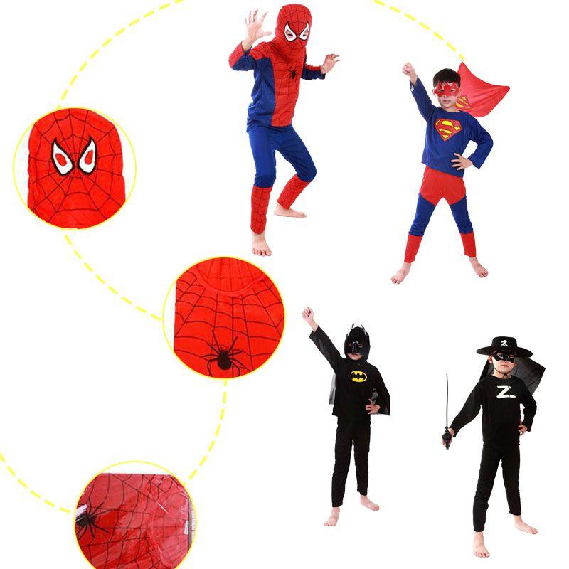 Spiderman Kids Superhero Cosplay Costume Children Clothing Sets Long Sleeve