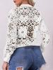 2025 French Fashion Lace Floral Long Sleeve Tunic with Turn-Down Collar