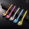 Chinese Household Hammer Patterned Handle Crystal Ice Flower Children's Flat Bottomed Spoon