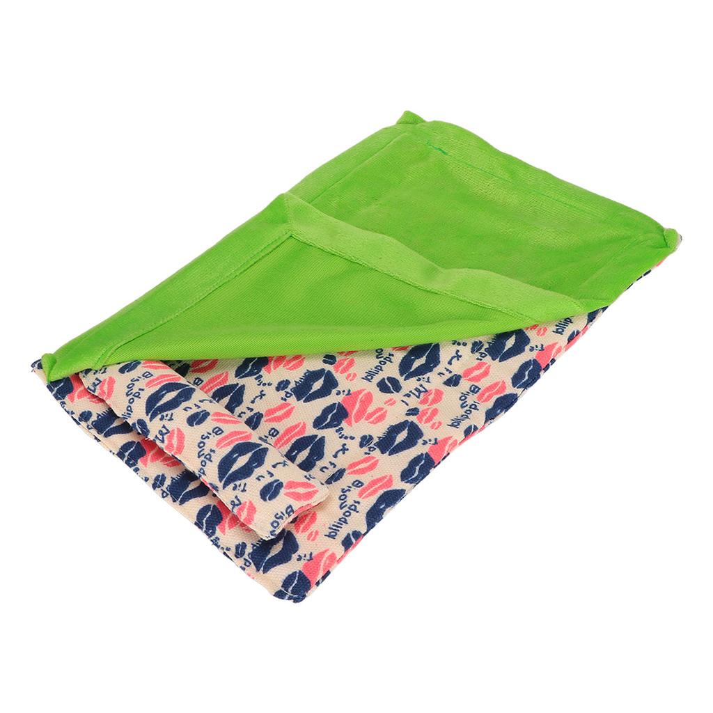 Reptile Sleeping Bag Soft and Warm Bearded Dragon Bed with Pillow for Bearded Dragon Leopard Gecko(Lip Print Green