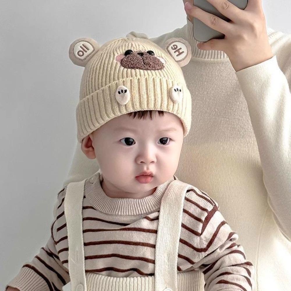 Wind Proof Baby Hat Soft Knit Pullover Hat Cute Toddler Cap Daily