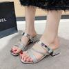 Fashion New Design Summer Women's Fashionable Women's Slippers 2025 New for Slippers Comfortable High Heels Zapatillas Mujer